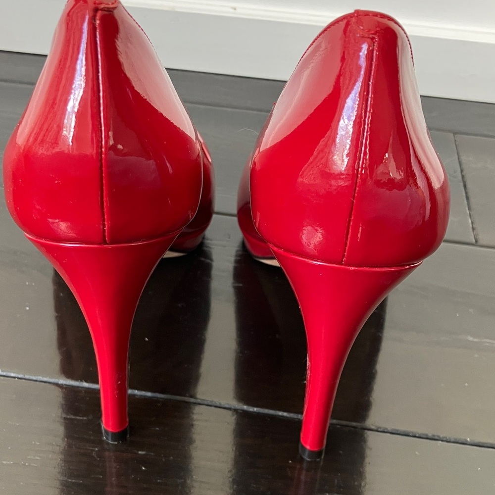 Cole Haan x NikeAir Patent Leather Red 3.5 Inch Heels Women’s Size 10B - Picture 5 of 7